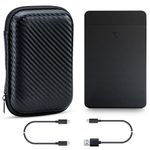 ezekers Portable 500GB External Hard Drive HDD with Bag – USB C & USB 3.0 for PC, Mac, Playstation, Andriod with USB C and Iphone 15 /16, TV, Xbox and Wii U - Dual Connector - Ultra Fast (500GB)
