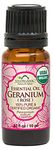 US Organic 100% Pure Rose Geranium Essential Oil, Sourced from South Africa, USDA Certified Organic, Steam Distilled (10 ml)