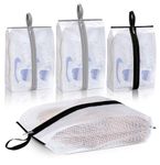 MISSLO Clear Shoe Bags for Travel 4 Packs(medium and large) Shoe Bags for Storage Waterproof Shoe Travel Organizer Portable Shoe Pouch with Sturdy Zipper Shoe Dust Bags for Men & Women, Clear,