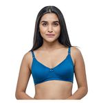 Lovable Women's Cotton Lightly Padded Wire Free Regular Bra (CONTOURS - INK BLUE_Blue_36)