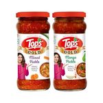 TOPS GOLD Mixed Pickle 375 gm + Mango Pickle 375 gm (Combo) | Prepared with the goodness of Mustard Oil