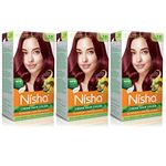 Nisha Crème Hair Color, 3.16 Burgundy, 60ml + 60gm, (Pack of 3) …