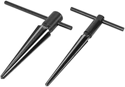 Performance Tool W2967 Tapered Reamer Set with T-Handle and Carbon Steel Contstruction to Align Holes or Remove Burrs from Pipe, Tubes, and More (2-Piece), Black