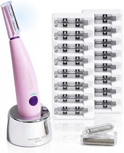 Michael Todd Beauty - Sonicsmooth Pro+ Dermaplaning System - with LED Light - 2 in 1 Women's Face Exoliation & Peach Fuzz Hair Remover - 16 Safety Tips & 2 Microdermabrasion Tips