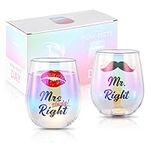 Mr Right Mrs Always Right Wine Glas