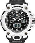 AIMES Mens Watches Sports Outdoor Waterproof Military Watch for Men Tactical Watch Analog Digital Date Alarm Stopwatch Multi-Function Tactics Big Face Wristwatch for Men