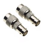 TNC Male to BNC Female Coaxial Adapter Connector, Straight 50ohm Impedance, 2GHz maximum frequency, In-line RF adapter for Antennas, Broadcast, Radios, Wifi, Telecom, Coaxial cables, CCTV, Pack of 2