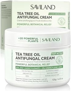 SAVILAND Antifungal Cream Extra Strength MAX 25% Undecylenic Acid Anti Fungal Cream for Skin Foot Fungus Treatment for Athletes Foot Jock Itch Ringworm Natural Skin with Tea Tree & Oregano Oil - 120g