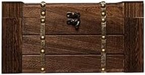 Wood and Leather Treasure Chest wit