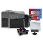 Fargo DTC1250e Dual Sided ID Card Printer & Complete Supplies Package with Silver Edition Bodno ID Software