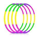 Toy Color Hoop for Kids Toys Plastic Ring Exercise Hoop Adjustable Weight Size Party Toys Outdoor Activities Colorful Hoops Gifts for Gymnastic Classroom School Sports & Games (4P-plasticrings-set)