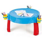 DOLU 3 in 1 Sand And Water Table Drawing Activity Table Blue Outdoor Garden Water Table Garden Toys Activity Table Sand Pit Sandpit Sand Pit Toys Children 2 Years Sand and Water Table for Toddlers