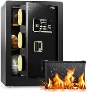 Safe Box, ADIMO 2.8 Cubic Ft Fireproof Safe Box, Weighted Cabinet Safe with Removable Shelf, Sensitive Alarm, Dual Key System with LCD Digital Screen, Safe for Jewelry, Cash, Documents and Gold