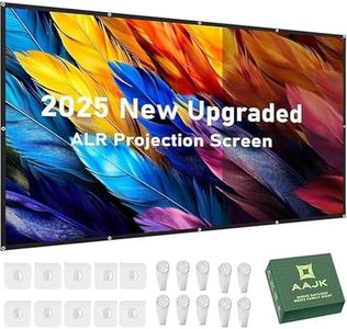 AAJK ALR Projector Screen, 4K Movie Projector Screen 16:9 HD Foldable Anti-Crease Portable Projector Movies Screen for Home Theater Outdoor Indoor Support (100in Pro)