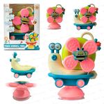innovitoy 5 Modes of Play Pink Snail Spinner Toy for Baby 0-3 Years - Convertible Friction Powered Car - Sensory Toys for Kids with Suction Cup Base - Perfect Baby Gift Set - Made in India
