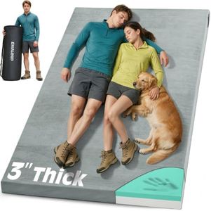 GAIALOOP 3 Inch Memory Foam Camping Mattress, Dual Layer Thick Sleeping Camp Pad for Car Tent Cot, Roll-Up Portable Glamping Floor Bed for Guests Sleepover[Queen: 80 * 60 * 3"]