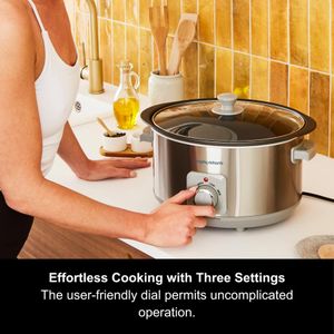 Morphy Richards 6.5L Aluminium Slow Cooker – Sear & Stew, Stainless Steel