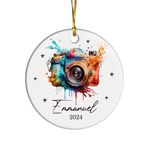 Photographer Christmas Ornament 2024, Photography Lover Xmas Ornament, Photographer First Christmas Ornament, Personalized Camera Ceramic Ornaments, Gift for New Photographer, Camera Lover Gifts