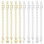 HASTHIP® 10PCS Necklace Extenders, 3''Jewellary Making Extender for Chain, Necklace Extenders Adjustable Lobster Clasp Extenders for Woman Bracelet Anklet Jewelry Making (Gold and Silver)