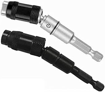 Magnetic Pivot Drill Bit Holder Steel Impact Pivoting Swivel Screw Drill Bit Quick Release Hex Pivoting Bit Holder with Ring Flexible Magnetic Screwdriver, Magnetic Screwgun Bit Tip Holder (1x Silver)