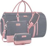 4pcs Convertible Garment Duffel Bag for Travel - 50L 2-in-1 Carry On Weekender Overnight Bag with Toiletry Bag, Fits Suits & Dresses, Trolley Sleeve, Hanging Suit Compartment, Waterproof Shoe Pocket