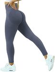 KYDO ACTIVE Women Scrunch Butt Lifting Leggings Seamless High Waisted Squat Proof Workout Yoga Pants (Large, Navy Blue)