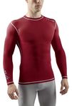 Sub Sports Dual Men's Compression Baselayer Long-Sleeved Top - Maroon, Large