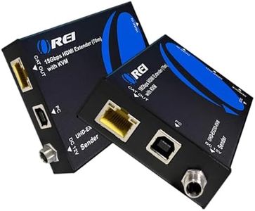 OREI 4K HDMI Extender Over Ethernet With KVM - 4K@60Hz Up To 230 Feet Over CAT 6/7 - USB 1.1 Keyboard And Mouse Support, Loop Out, Power Over Cable
