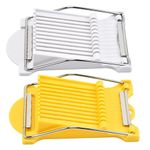 YQWIN 2 Pack Luncheon Meat Slicer Egg Slicers Soft Cheese Slicer Fruit Slicer Boiled Egg Slicer Soft Food and Ham Cutter Stainless Steel Wires Uniform Slice for Fruit, Onions, Banana, Pitaya