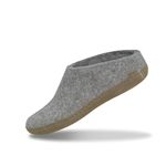 Glerups Unisex Wool Slipper Slip-on with Leather Sole Grey