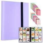 432 Pockets Mini Photo Album for Fujifilm Instax Mini 7s 7+ 8 8+ 9 11 12 25 26 50s 70 90 Film Instant Camera & Name Card (Purple)