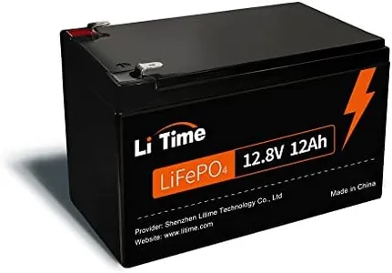 LiTime 12V 12Ah LiFePO4 Lithium Battery, Built-in 12A BMS 153.6W Output Power, 4000+ Deep Cycles& 10-Year Lifetime, Low Self-Discharge, for Fish Finder, Fans, Toys, LED Light, Security Camera, Camping