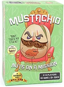 Mustachio by Gatwick Games | Mustaches Now Included | A Strategy Game of Trickery & Scheming Nuts! Funny Board Games for Teens and Family Night | Card Game for 2-6 Players
