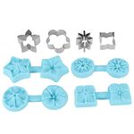 Zerodis 4 Sets Flower Silicone Mouldings, Fondant Chocolate Mouldings Candy Baking Mouldings Hydrangea Cherry Daisy Petunia Shape Baking Mouldings with 4 Cutter for Birthdays Baby Showers Weddings