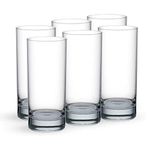 Ocean San Marino Hi Ball Glass Tumbler 290Ml - Set of 6 for Kitchen | Water | Hot & Cold Drinks | Juice | Cocktail | Milkshake | Smoothie | Ideal for Home | Party | Restaurant | Gifting - Transparent