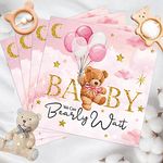 100 Pcs We Can Bearly Wait Baby Shower Napkins, Baby Shower Decorations for Boy, Bear Favors Napkins Cocktail Dessert Disposable Napkin Paper for Boy or Girl Gender Reveal Party Supplies (Pink Gold)