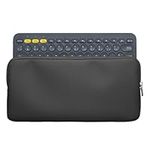 kwmobile Nylon Keyboard Zip Case Compatible with Logitech K380 Case - Dark Grey