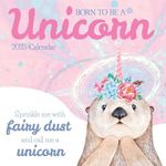 The Gifted Stationary 2025 Square Wall Calendar, Born To Be A Unicorn, 16-Month Funny Unicorn Theme Hanging Calendar with 180 Reminder Stickers, Month Planner for Home, or Creative Spaces, 12x12 In