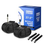 Corki Cycles 27.5 Mountain Bike Tube 27.5 x 1.75 1.95 2.0 2.1 2.125 Presta Valve 48mm, Butyl Rubber 27.5 Bike Inner Tube 2 Pack