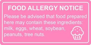 1x2 inch 500PCS Food Allergy Stickers Waterproof Stickers Without Residue for Food, Kitchen