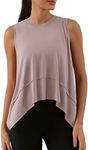 ODODOS Women's Modal Soft Sleeveless Crop Top Athletic Gym Workout Tee Cropped Yoga Tank, Lavender, Medium