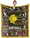 Wotail Softball Gifts for Girls, Softball Gifts, Softball Stuff, Softball Blanket, Softball Coach Gifts, Birthday Gift Idea Blanket, Softball Gifts 60"x 50"