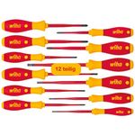 wiha 3201K12 SlimFix 12pc VDE Screwdriver Set, Red Yellow