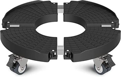 WELDUN Chariot pour plantes Ø 40-57 cm, planche à roulettes capacité de charge 200 kg, soucoupe, pot de fleurs avec roulettes pivotantes verrouillables, pour extérieur, intérieur, 1 paquet