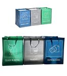 NYS CLOUD - Reusable Recycling Bin Bags, 3-Pack Indoor and Outdoor Separate Waste Sorting Organizer, Waterproof Recycle Bins for Kitchen Home Office