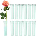 BEADNOVA Floral Water Tubes 2.8 Inch Plastic Water Tubes for Floral Flower Vials with Caps for Flower Arrangement Decoration (Green, 20 Pcs)