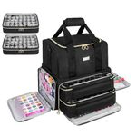 Nail Polish Organiser Bag,Large Nail Kit Bag Holds 80 Bottles and a Nail Lamp,Nail Polish Carrying Case with Two Removable Bags,Portable Nail Polish Holder for Nail Supplies