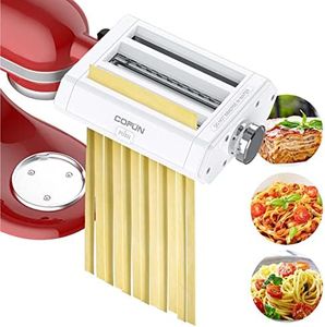 Pasta Attachment for Kitchenaid Mixer Cofun 3 in 1 with Kitchen Aid Pasta Maker Assecories Included Pasta Sheet Roller, Spaghetti Cutter, Fettuccine Cutter