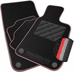 Car Mats to fit MG HS 2019+ Black Carpet & Grey & Red Colour-Tech Trim & Black Rectangle Heel Pad [SAPP-2464]