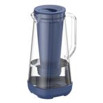 GLACIER FRESH Glass Water Filter Jug | 3L | 1x Activated Carbon + 1x Ultrafiltration Filter | Removes Chlorine, Fluoride, Limescale, Heavy Metals Such as Lead, Copper | Blue